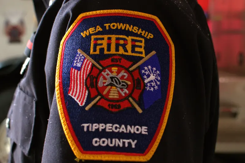 Close-up of the Wea Township Fire Department shoulder patch.